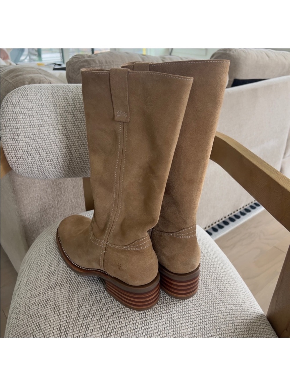 Frye Free People Campus 12R Suede Leather Boots in Tan Buck NWOB - Picture 5 of 7